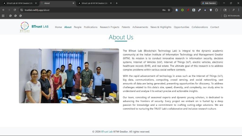 BTrust Lab team at IIITM Gwalior